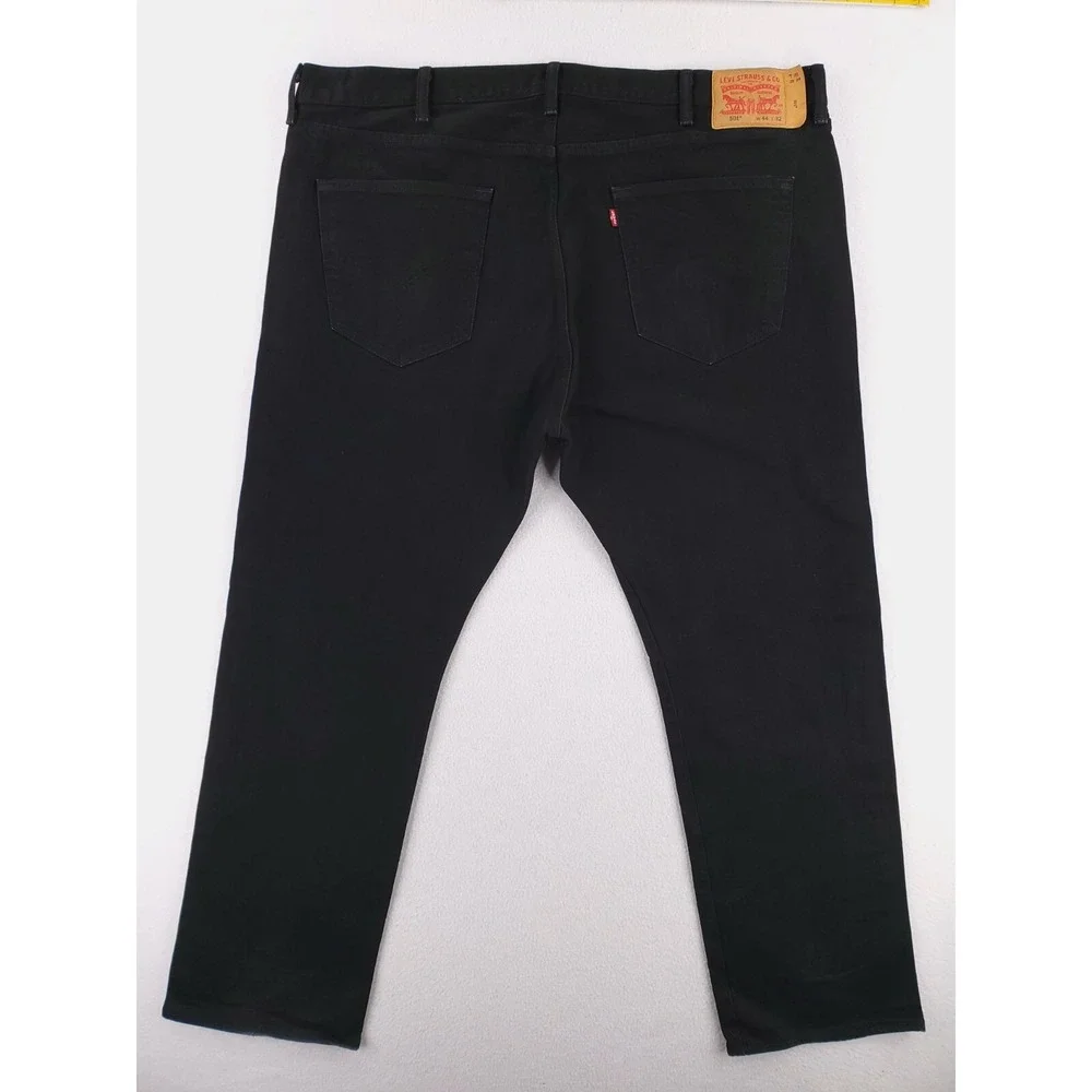 Levis 501 Jeans Mens 44x32 Black Original‎ Straight Button Fly Heavy Denim Pants